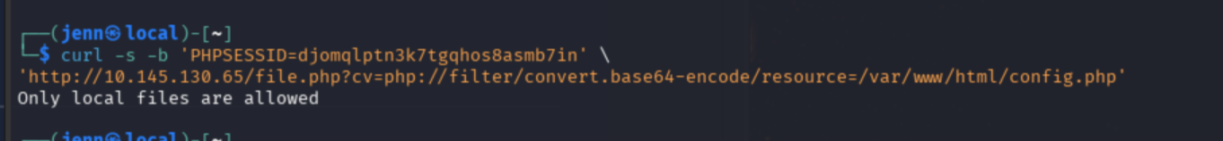 php://filter attempt | filter rejected by the endpoint
